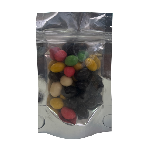 Дой-пак с замком zip-lock серебристый с прозрачной стороной, 8×14×3 cм