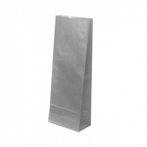 Пакет бумажный серебряный, ламинированный, 5×3×17 см