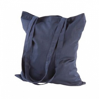 Сумка из хлопка на длинных лямках, синяя, 36×42 см