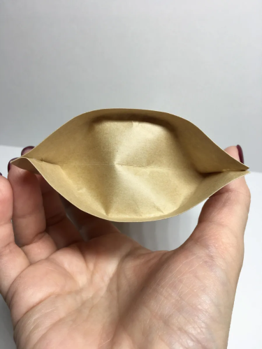 Дой-пак с замком zip-lock из крафт-бумаги (полоска) с окном 4 см, 10×15×3 cм