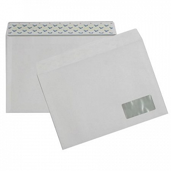 Артикул 20121102 — Конверт С4 белый с окном справа, стрип, 90 г/м² — цена за штуку 10.45 руб. Конверт С4 белый с окном справа, стрип, 90 г/м²