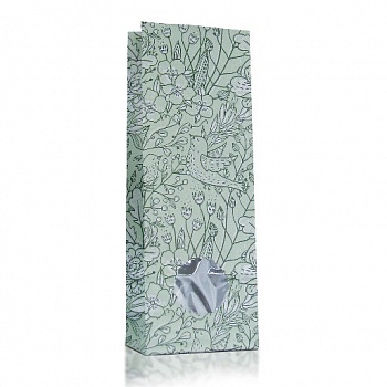 Пакет бумажный светло-зелёный с окном, с рисунком, 8×5×22 см