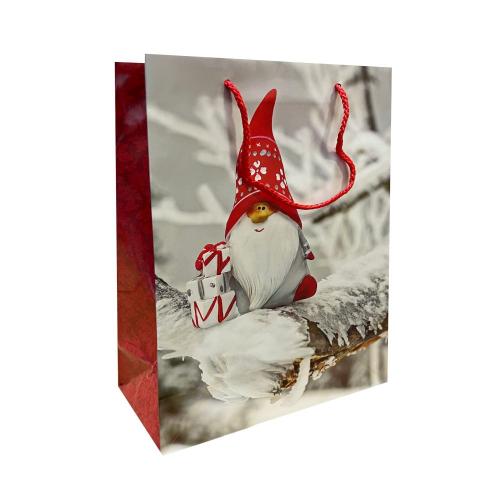 Пакет бумажный подарочный новогодний, MIX, 22×31×10 см