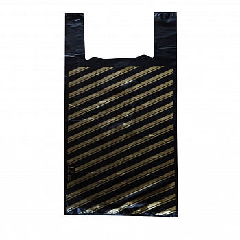 Пакеты-майка для магазинов и супермаркетов — цена за штуку 4.14 руб., продаётся по 100 штук. Пакет-майка «Полоса», черный, ПНД, 36×67 см