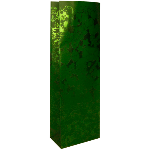 Пакет бумажный зеленый с окном, с рисунком «Чайный лист», 8×5×24 см