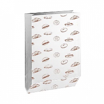 Пакет бумажный белый с окном, с рисунком «Выпечка», 14×9×26 см