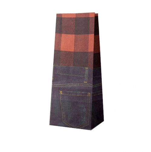 Крафт-пакет с рисунком «Джинсы», 10×6×26 см