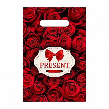 Пакет полиэтиленовый «Презент бордо», ПВД, 20×30 см