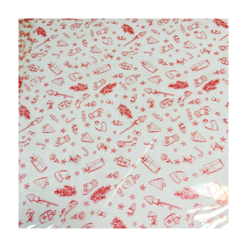 Прозрачный БОПП-пакет «Новогодний узор» для 1,5 кг новогодних сладостей (25×40 см)