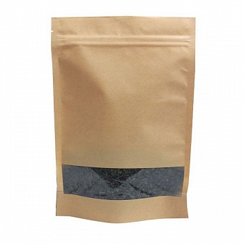 Артикул 82063 — Дой-пак с замком zip-lock из крафт-бумаги с окном 4 см, 16×25×4 cм — цена за штуку 21.82 руб. Дой-пак с замком zip-lock из крафт-бумаги с окном 4 см, 16×25×4 cм