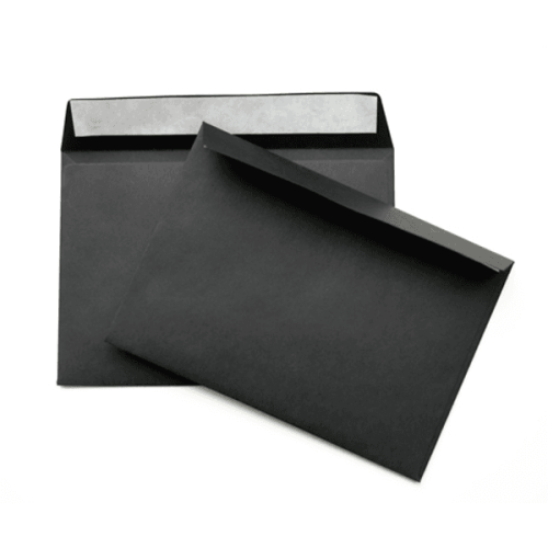 Артикул 20514A — Цветные и дизайнерские конверты — цена за штуку 5.21 руб., продаётся по 10000 штук. Чёрный конверт С6, стрип, 110 г/м²