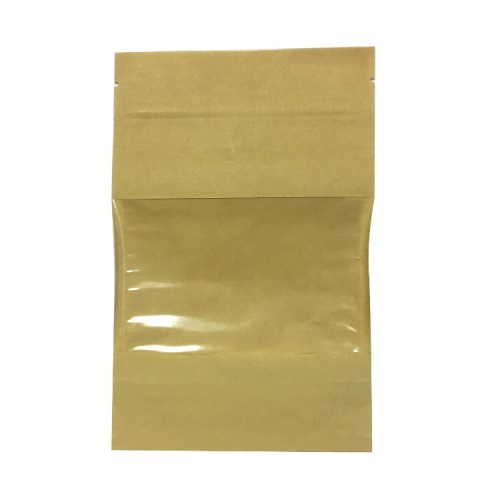Дой-пак с замком zip-lock из крафт-бумаги с окном 7 см, 12×18×3 cм