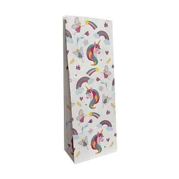Крафт-пакет с рисунком «Единорожки», 10×6×26 см