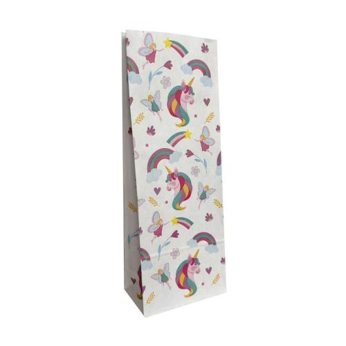 Крафт-пакет с рисунком «Единорожки», 10×6×26 см