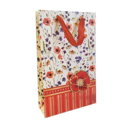 Набор подарочных бумажных пакетов с ручками, 24×9×40 см