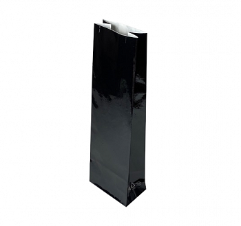 Пакет бумажный чёрный, ламинированный, 5×3×17 см