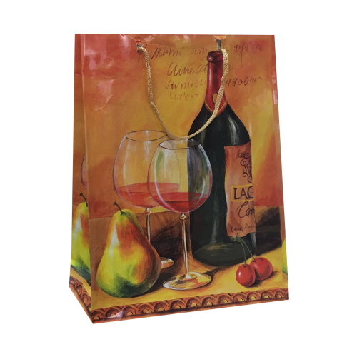 Бумажный подарочный пакет с ручками, с рисунком, 25×7×34 см
