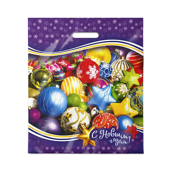 Пакет полиэтиленовый «Новогодние игрушки» ПВД 40×47 см