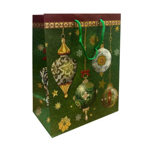 Пакет бумажный подарочный новогодний, MIX, 26×32×13 см