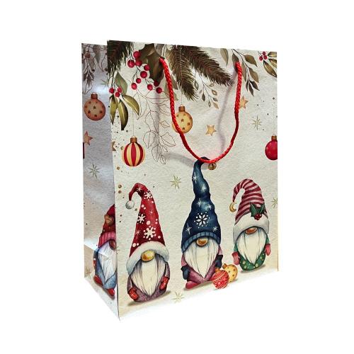 Пакет бумажный подарочный новогодний, MIX, 22×31×10 см