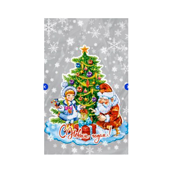 Детская упаковка для конфет «Утренник» с рисунком, на 2 кг (25×40 см)