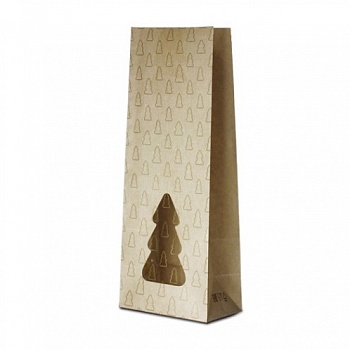 Крафт-пакет с окном, с рисунком «Ёлка», 12×8×30 см Крафт-пакет с окном, с рисунком «Ёлка», 12×8×30 см
