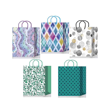 Пакет бумажный подарочный, MIX, 11×13×6 см