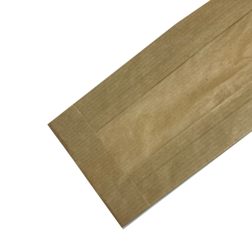 Крафт пакет для малого багета с окном, 10×4×39 см