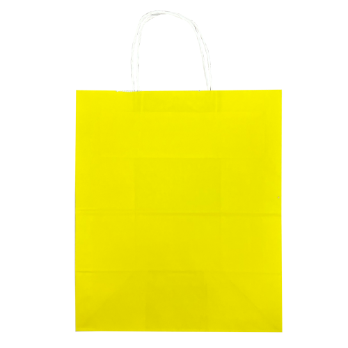 Крафт-пакет жёлтый с кручёными ручками 24×14×28 см