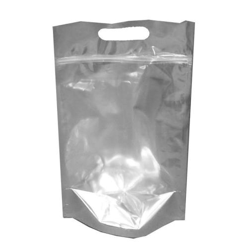 Дой-пак с замком zip-lock белый с прозрачной стороной и прорубной ручкой, 22×32×5 cм