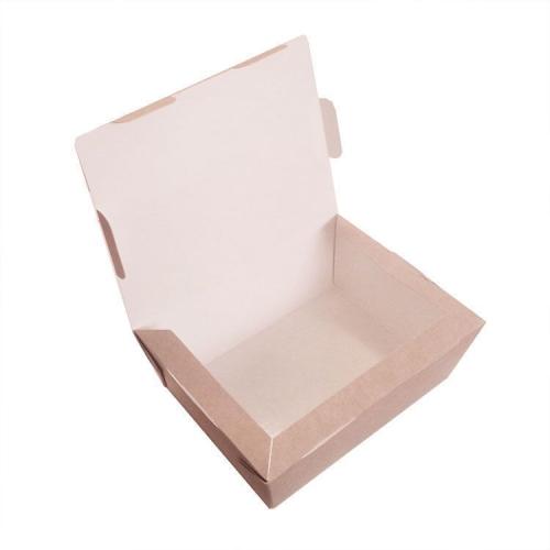 Ланч-бокс картонный, крафт, 19×15×5 см