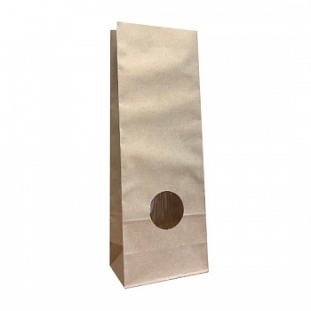 Крафт-пакет с круглым окном 12×8×34 см