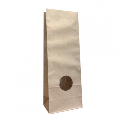 Крафт-пакет с круглым окном 12×8×34 см