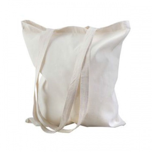 Сумка из хлопка на длинных лямках, белая,  42×36 см