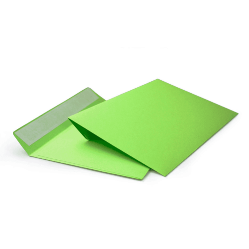 Зелёный почтовый конверт С6, стрип, 110 г/м²