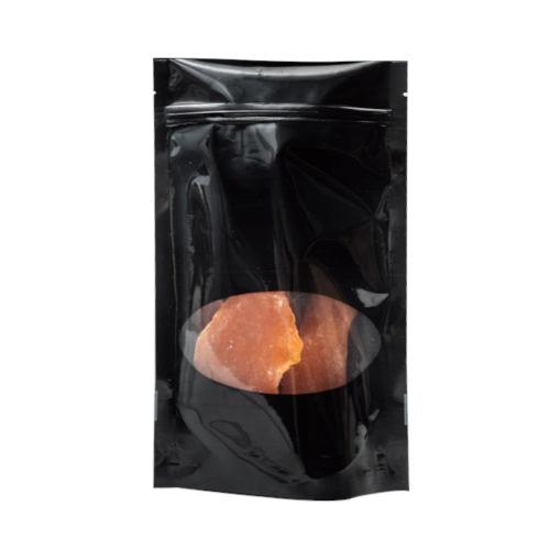 Дой-пак с замком zip-lock чёрный с овальным окном, 13×22×4 cм