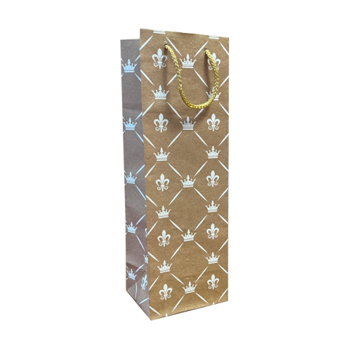 Крафт-пакет подарочный для бутылки, MIX, 12×10×36 см