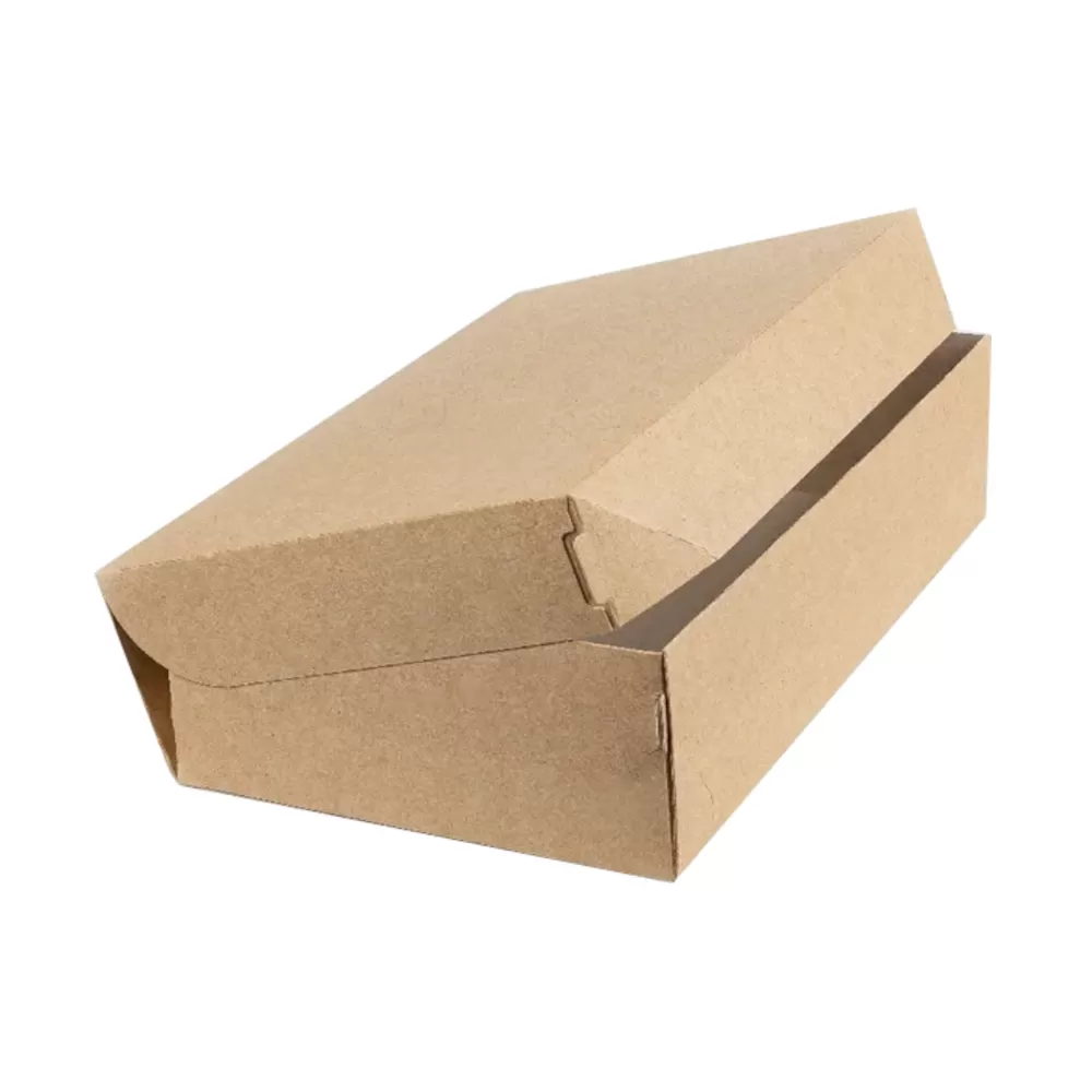 Коробка картонная для пирожных крафт 23×14×6 см
