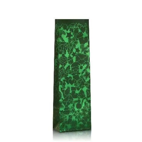 Пакет бумажный зеленый с рисунком «Ёлки», 7×4×21 см
