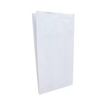 Белый бумажный пакет с ламинацией, 19×6×30 см