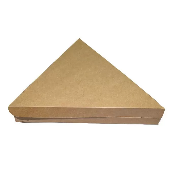 Коробка картонная для пирогов треугольная крафт 22×22×20×4 см