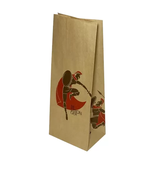 Крафт-пакет чёрный с рисунком «Дуэль спартанцев», 12×8×29 см