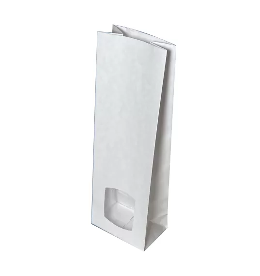 Белый крафт-пакет с окном 9×60×27 см