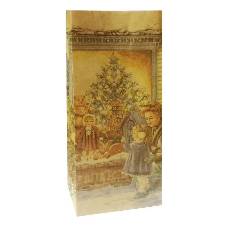 Крафт-пакет с рисунком «Новогодняя витрина», 12×8×26 см