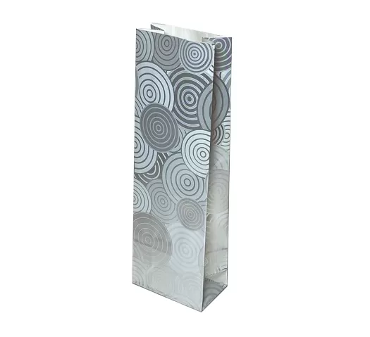 Пакет бумажный серебристый с рисунком «Круги», 7×4×20 см