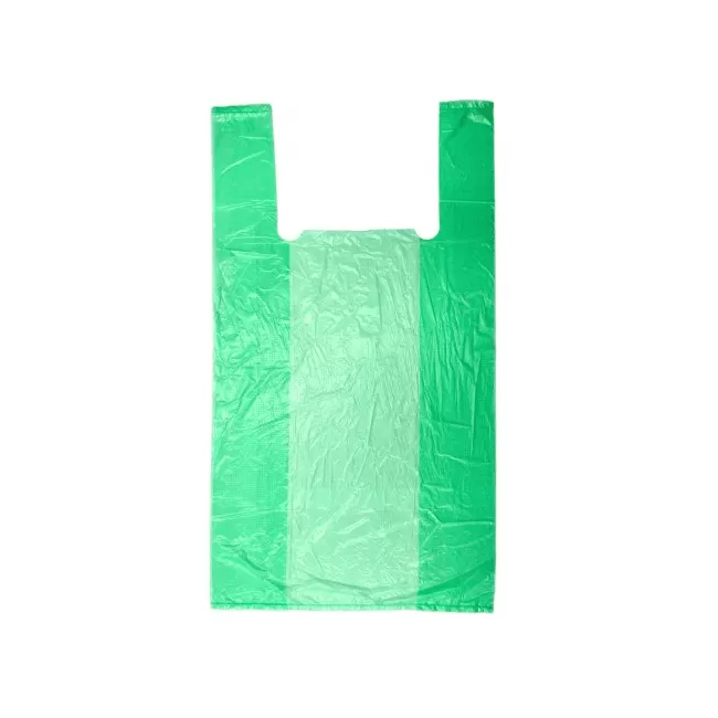 Пакет-майка, зелёный, ПНД, 30×56 см